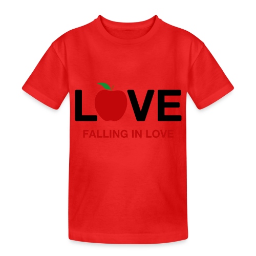 Falling in Love - Black - Teenager Heavy Cotton T-Shirt