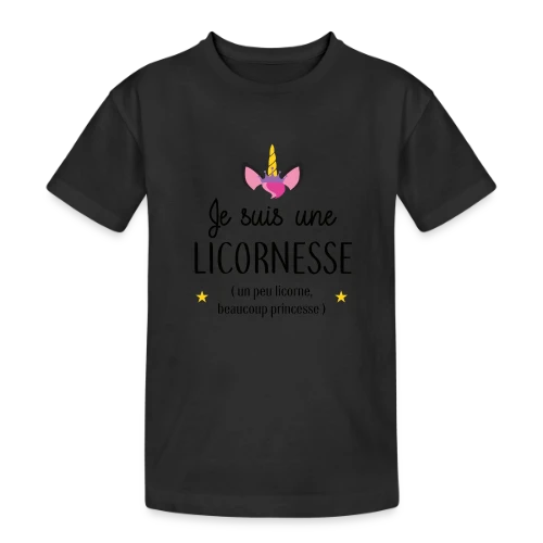 T-shirt Licornesse : Moitié Licorne, Moitié Princesse - T-shirt coton épais ado