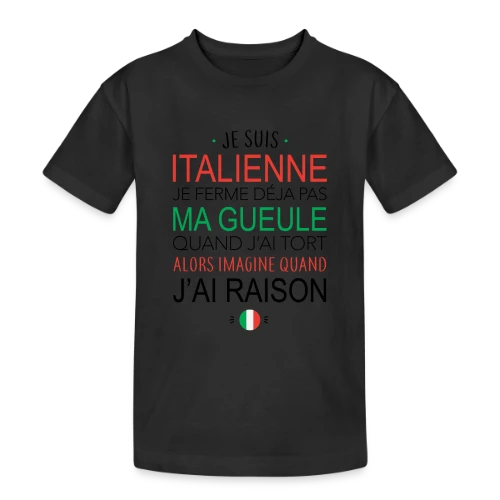 T-shirt "Italienne : Ma Voix, Ma Loi" - T-shirt coton épais ado