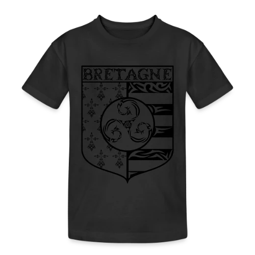T-Shirt Bretagne - Blason Gwenn Ha Du Triskèle Tribal - T-shirt coton épais ado