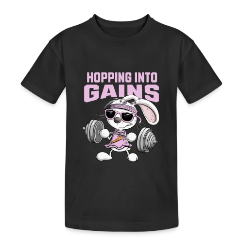 Lapin Musculation - Puissance Carottes - T-shirt coton épais ado