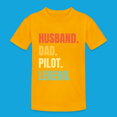 Husband Dad Pilot Legend - Teenager Heavy Cotton T-Shirt