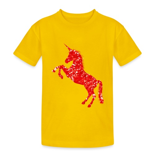 unicorn red - Koszulka młodzieżowa z bawełny o wysokiej gramaturze