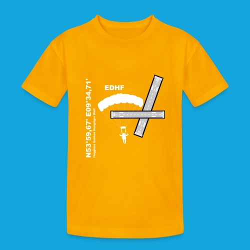 Flugplatz EDHF Design, Koordinaten und Fallschirm - Teenager Heavy Cotton T-Shirt