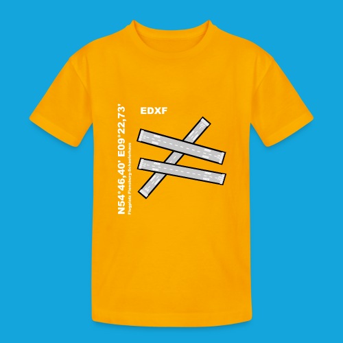 Flugplatz EDXF Design mit Namen und Koordinaten - Teenager Heavy Cotton T-Shirt