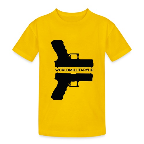 WorldMilitaryHD Glock design (black) - Kinderen Heavy Cotton T-shirt