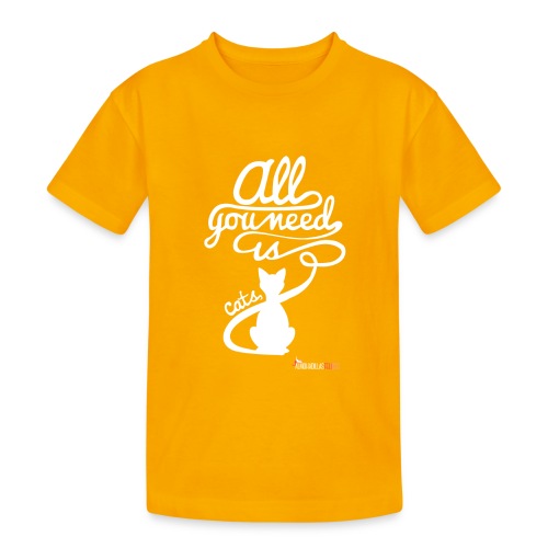 allyouneedblanco-png - Camiseta de algodón de alto gramaje para adolescentes
