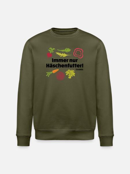Stromberg Häschenfutter Spruch Und Gemüse - Stanley/Stella Unisex Bio-Sweatshirt ROLLER - Khaki