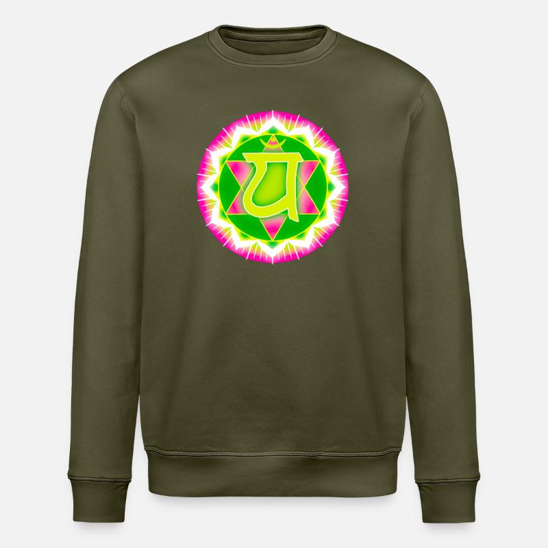 Herzchakra Anahata - Stanley/Stella Unisex Bio-Sweatshirt ROLLER - Khaki