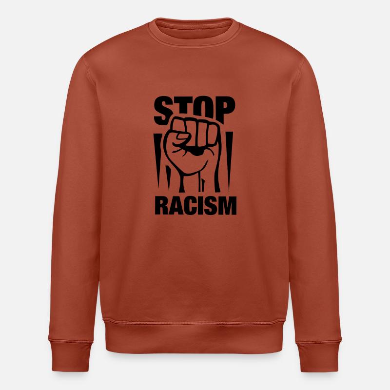 stop_racism_a_f1 - Stanley/Stella Unisex Bio-Sweatshirt ROLLER - Terrakotta