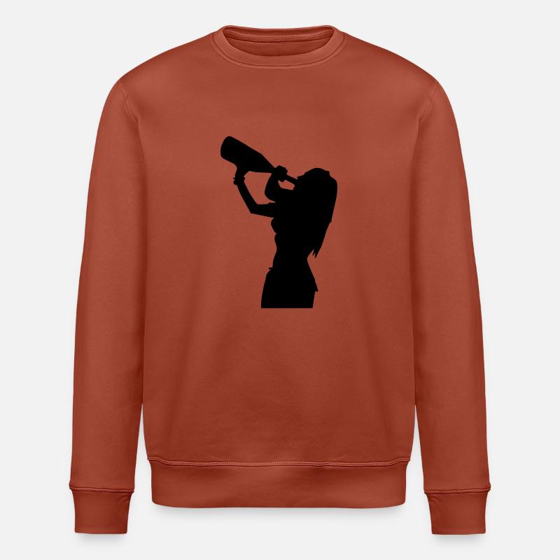 party girl drinking - Stanley/Stella Unisex Bio-Sweatshirt ROLLER - Terrakotta
