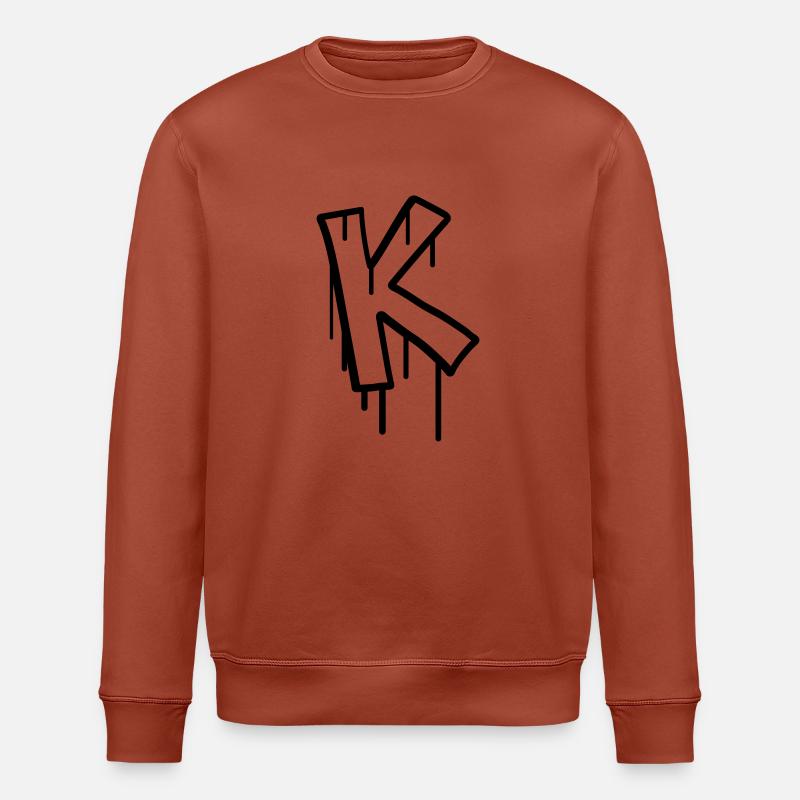 Letter K graffiti stamp - Stanley/Stella ROLLER Unisex Organic Sweatshirt - heritage brown