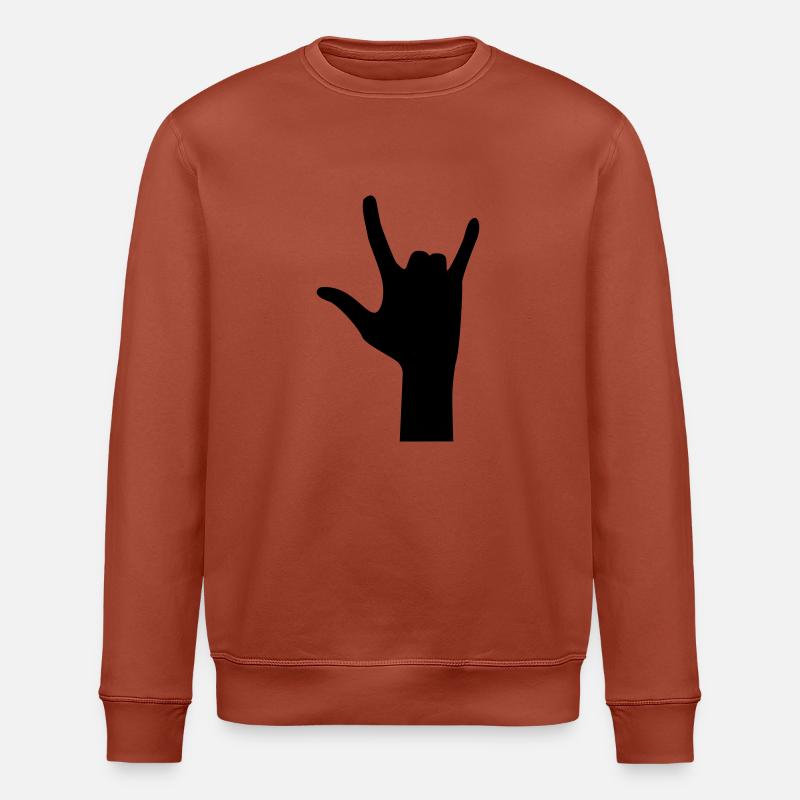 hand rock symbol - Stanley/Stella Unisex Bio-Sweatshirt ROLLER - Terrakotta