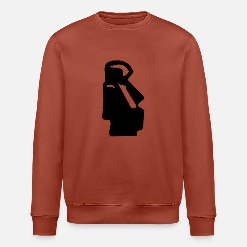 Osterinsel-Statue Statue der Osterinsel - Stanley/Stella Unisex Bio-Sweatshirt ROLLER - Terrakotta