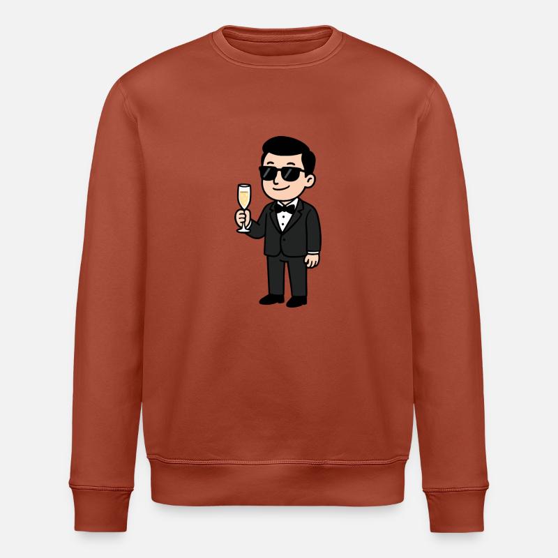 Bräutigam Hochzeit Comic - Stanley/Stella Unisex Bio-Sweatshirt ROLLER - Terrakotta