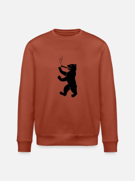 berliner_baer_raucht_weed_02 - Stanley/Stella Unisex Bio-Sweatshirt ROLLER - Terrakotta
