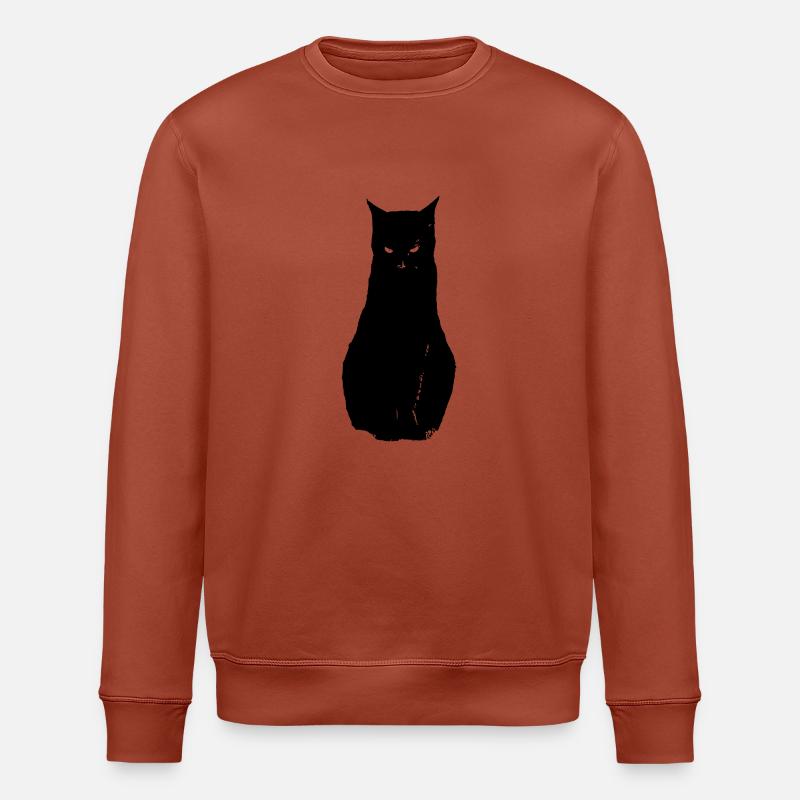 Chat noir, black cat - Sweat bio ROLLER Stanley/Stella Unisexe - terracotta