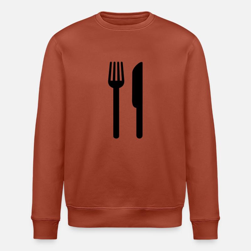 besteck_messer_gabel__f1 - Stanley/Stella Unisex Bio-Sweatshirt ROLLER - Terrakotta