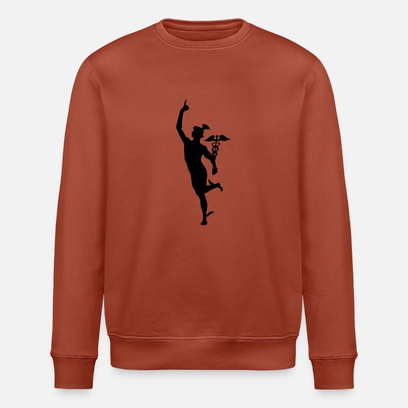 hermes god greek mythology olympus messenger - Stanley/Stella ROLLER Unisex Organic Sweatshirt - heritage brown