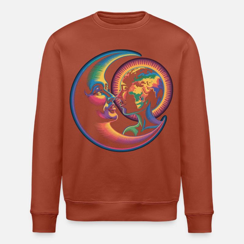 Mond und Erde – Kosmische Liebe - Stanley/Stella Unisex Bio-Sweatshirt ROLLER - Terrakotta