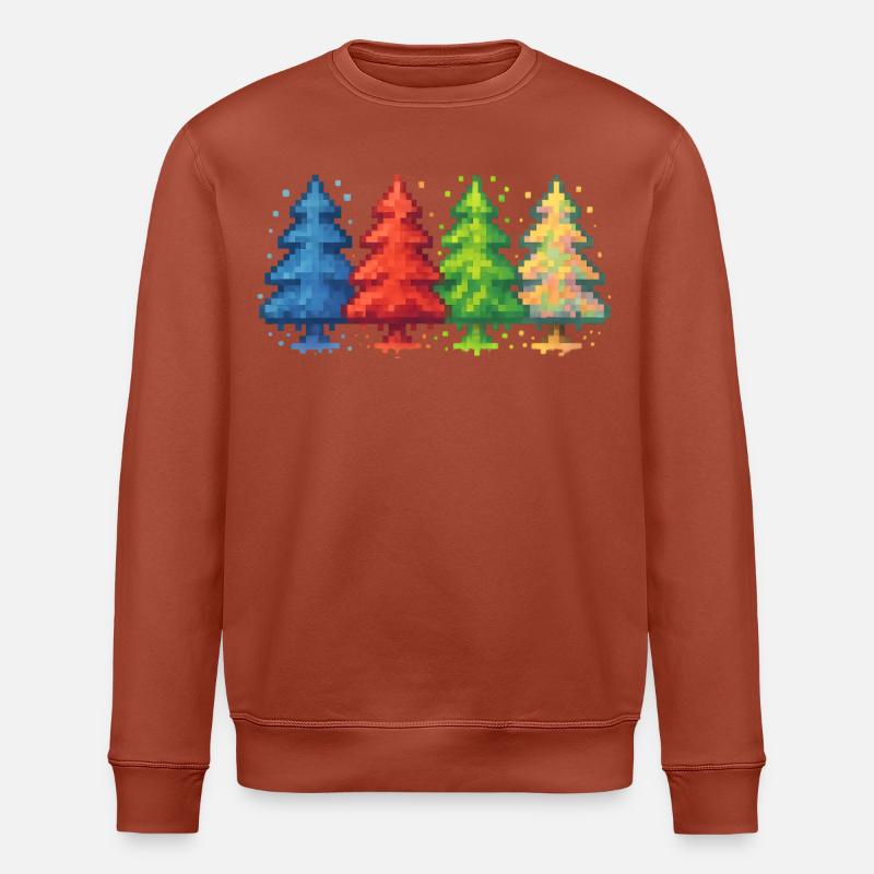 Pixelwald Weihnachtsbaum gaming - Stanley/Stella Unisex Bio-Sweatshirt ROLLER - Terrakotta