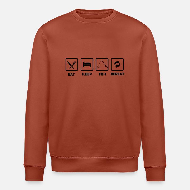 eat_sleep_fish_repeat - Stanley/Stella Unisex Bio-Sweatshirt ROLLER - Terrakotta
