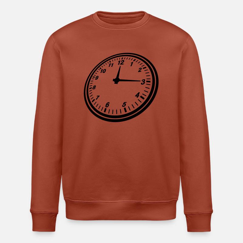 clock_design_yu1 - Stanley/Stella ROLLER Unisex Organic Sweatshirt - heritage brown