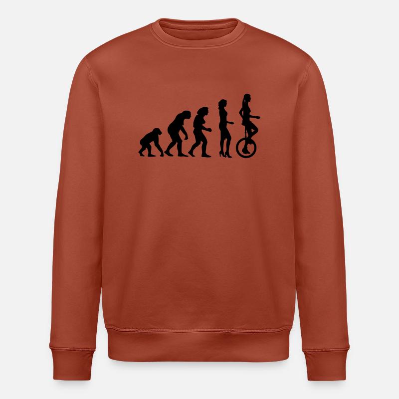 evolution_einradfahrerin_1c - Stanley/Stella Unisex Bio-Sweatshirt ROLLER - Terrakotta