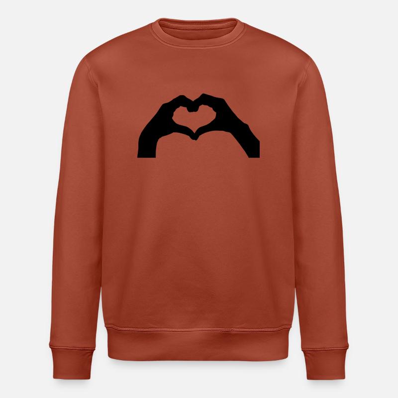 finger herz - Stanley/Stella Unisex Bio-Sweatshirt ROLLER - Terrakotta