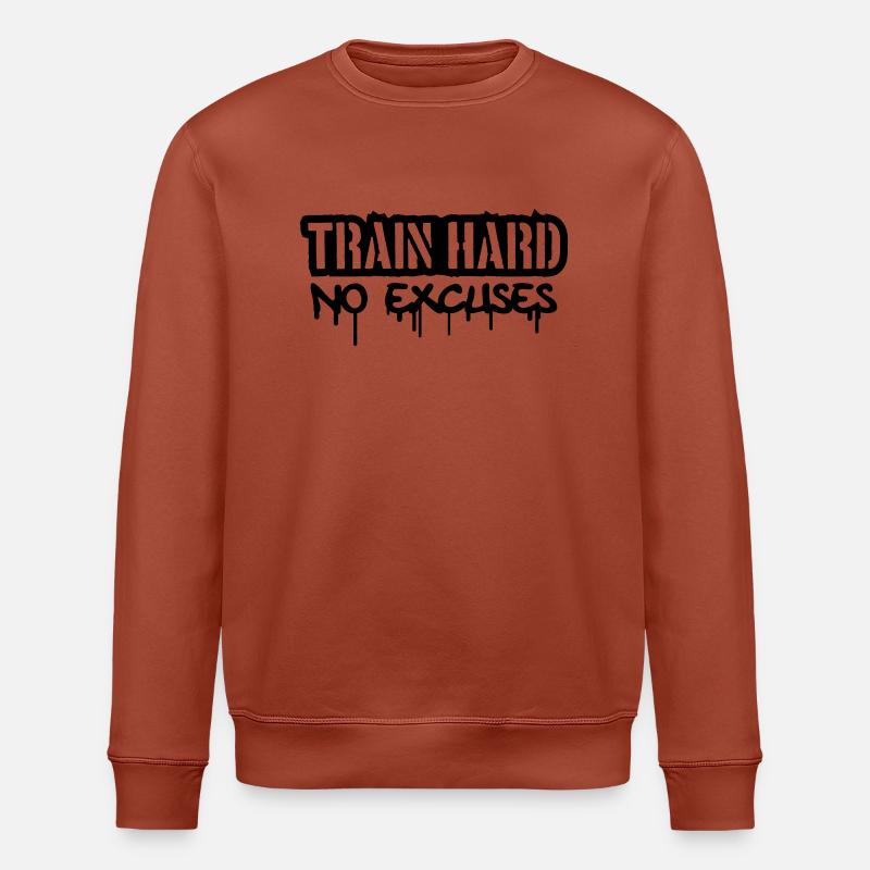 Train Hard No Excuses Logo - Sweat bio ROLLER Stanley/Stella Unisexe - terracotta