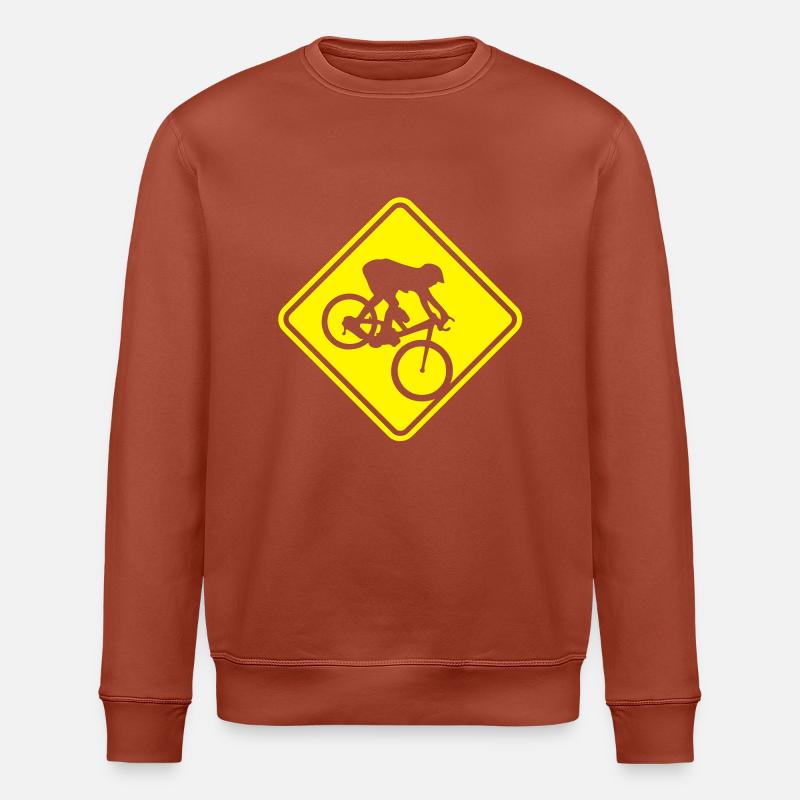 MTB Dowwnhill Mountain Biking Roadsign - Sweat bio ROLLER Stanley/Stella Unisexe - terracotta