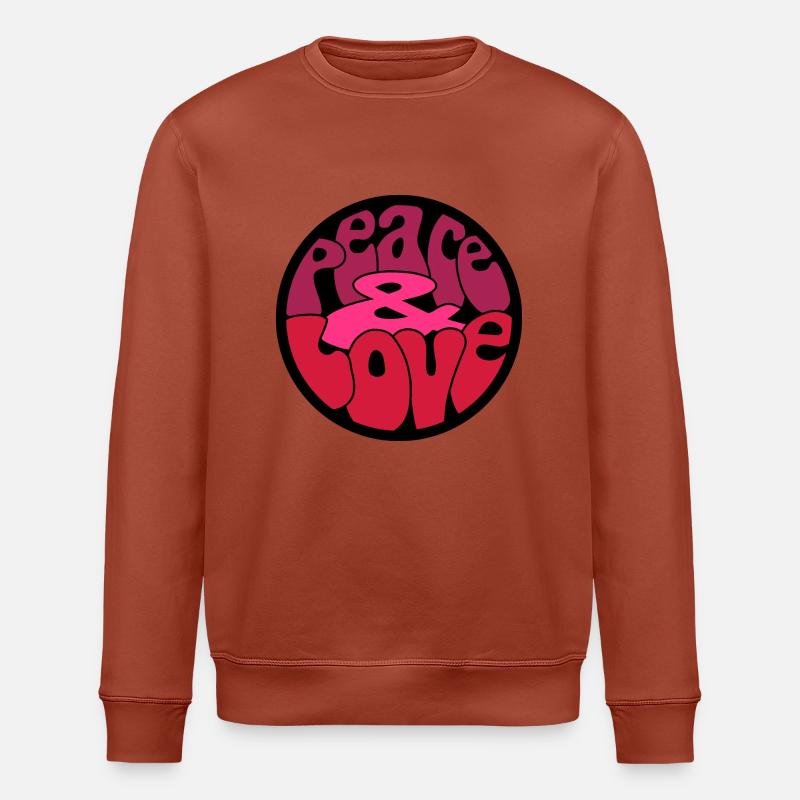Peace Love Button_N2 - Stanley/Stella Unisex Bio-Sweatshirt ROLLER - Terrakotta