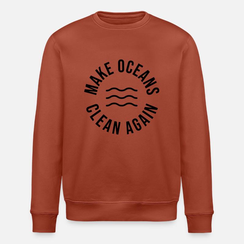 Make Oceans Clean Again - Stanley/Stella ROLLER Unisex Organic Sweatshirt - heritage brown