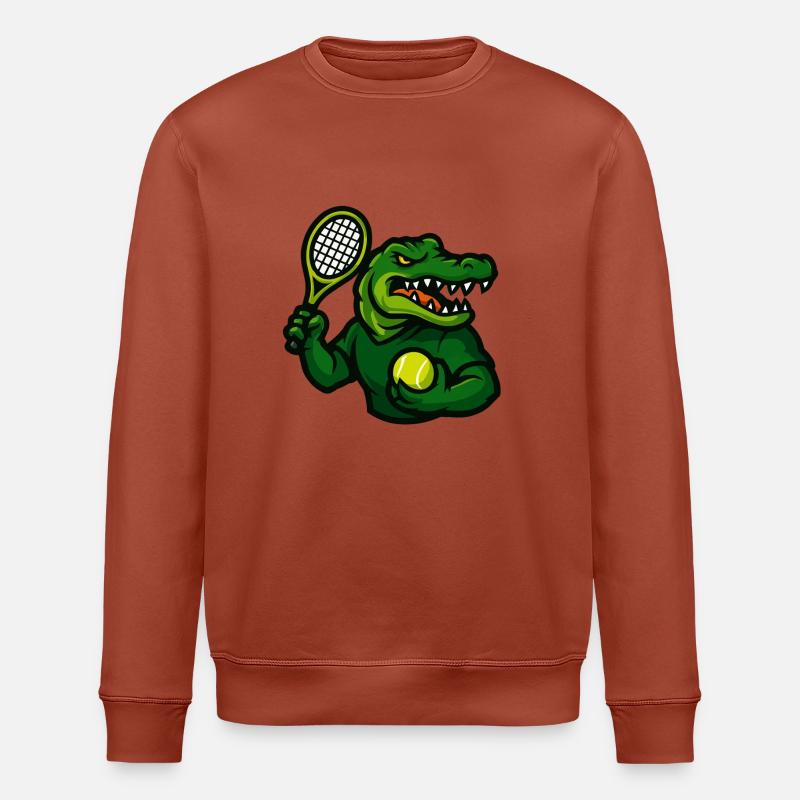 krokodil tennis comic - Stanley/Stella Unisex Bio-Sweatshirt ROLLER - Terrakotta