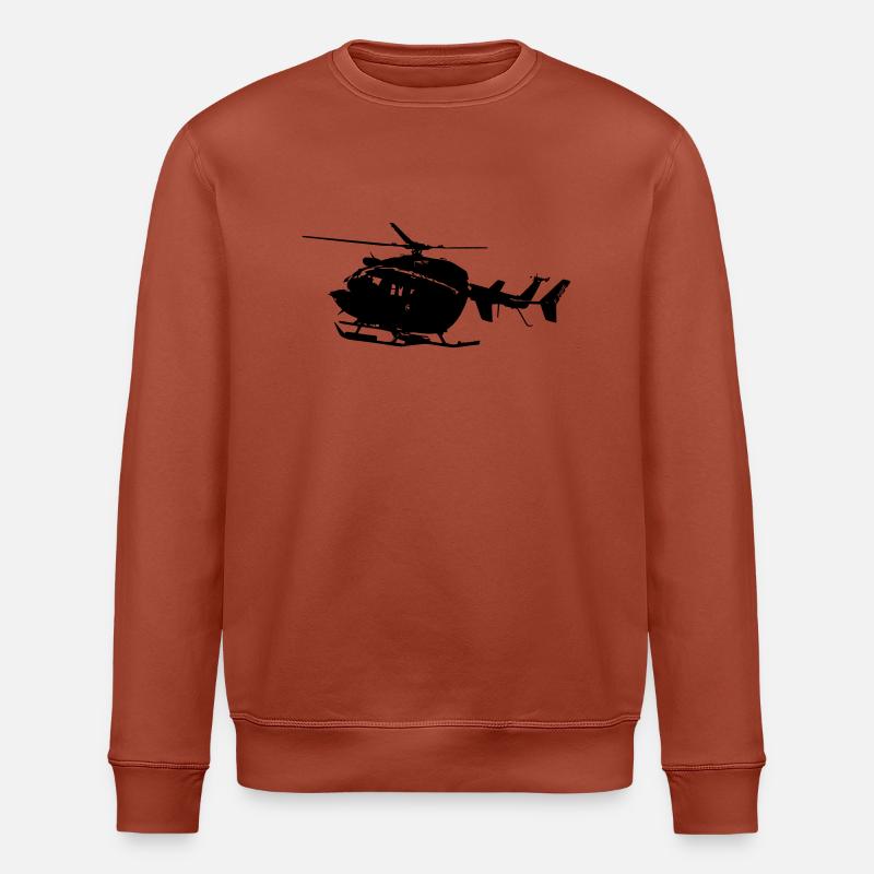 Drachen Hubschrauber EC145 - Stanley/Stella Unisex Bio-Sweatshirt ROLLER - Terrakotta