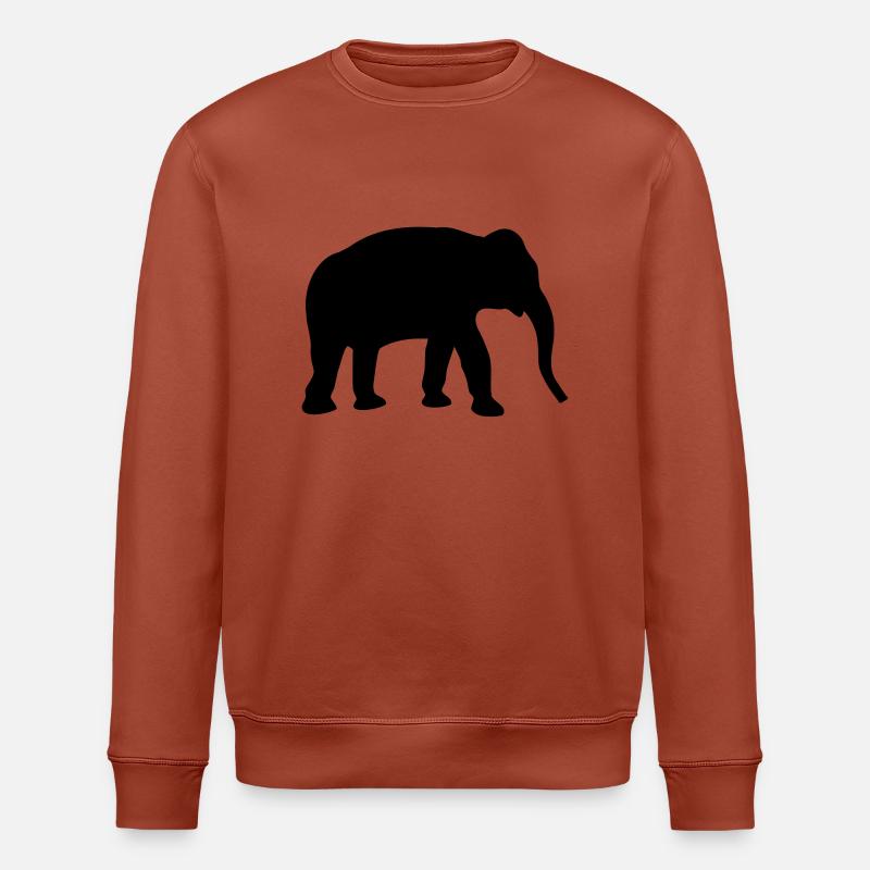 elephant_silhouette_c1 - Stanley/Stella ROLLER Unisex Organic Sweatshirt - heritage brown
