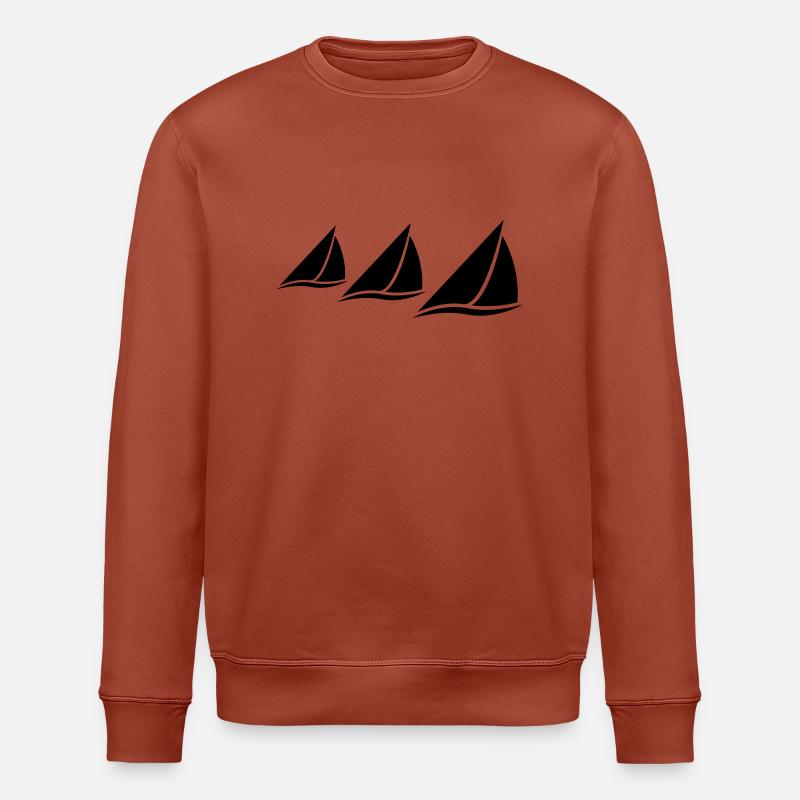 3 Sailing Boats Logo - Sweat bio ROLLER Stanley/Stella Unisexe - terracotta