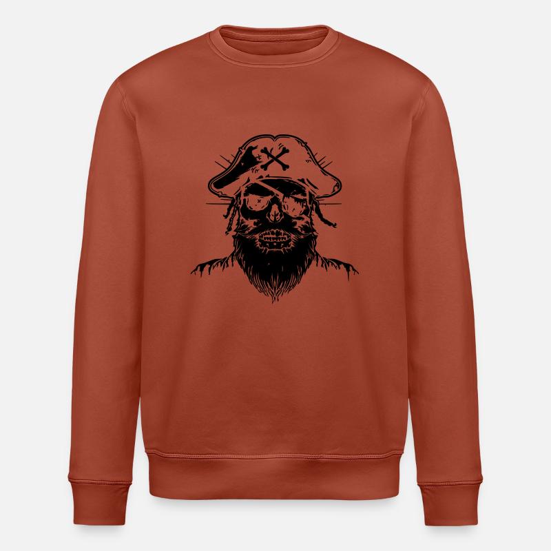 pirat skull 1 - Stanley/Stella Unisex Bio-Sweatshirt ROLLER - Terrakotta