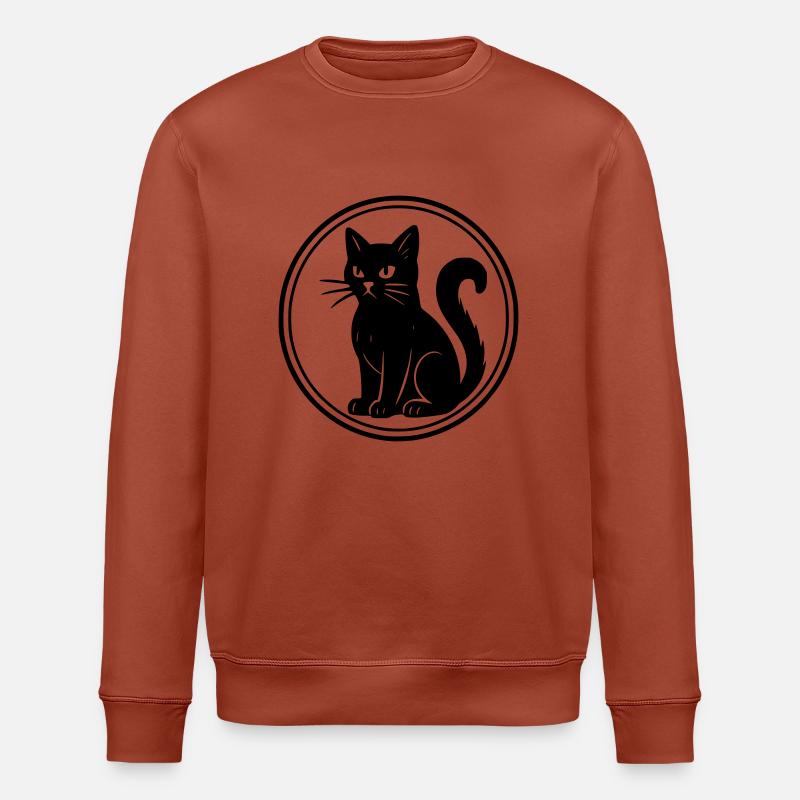 schwarze Katze - Stanley/Stella Unisex Bio-Sweatshirt ROLLER - Terrakotta