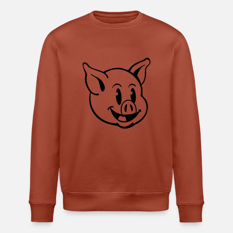 pig_comic_t1 - Stanley/Stella ROLLER Unisex Organic Sweatshirt - heritage brown
