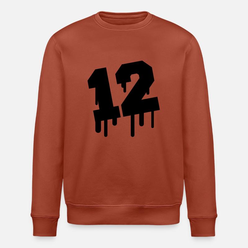 Number 12 Graffiti - Stanley/Stella ROLLER Unisex Organic Sweatshirt - heritage brown
