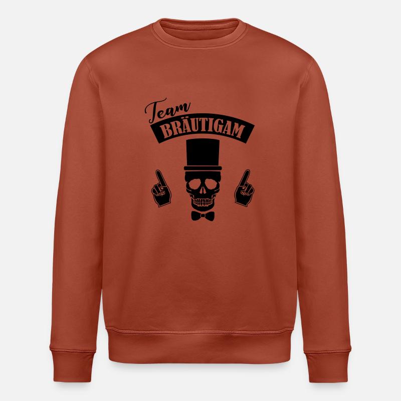 Team Groom Skull - Stanley/Stella ROLLER Unisex Organic Sweatshirt - heritage brown