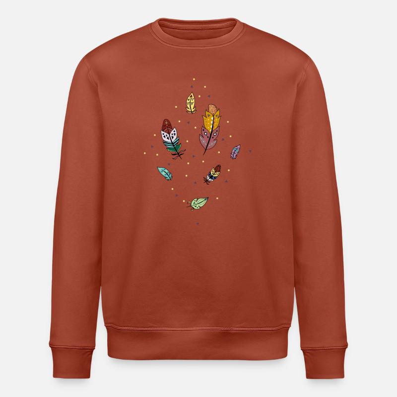 Bunte Federn - Stanley/Stella Unisex Bio-Sweatshirt ROLLER - Terrakotta