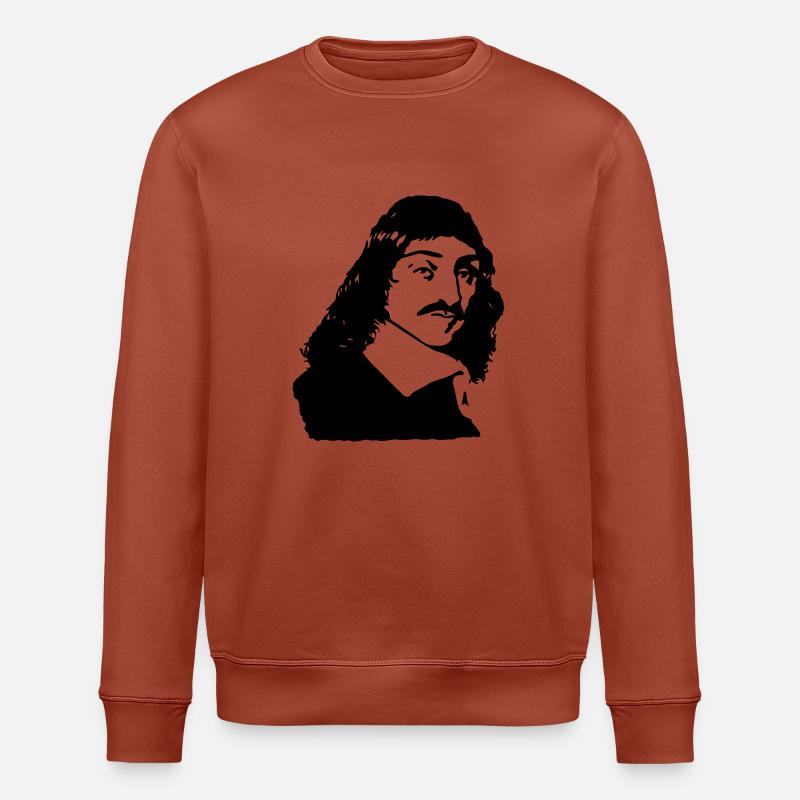 French philosopher Descartes bust drawing - Stanley/Stella ROLLER Unisex Organic Sweatshirt - heritage brown