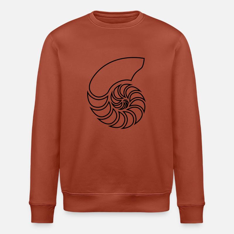 nautilus spiral shell - Stanley/Stella ROLLER Unisex Organic Sweatshirt - heritage brown