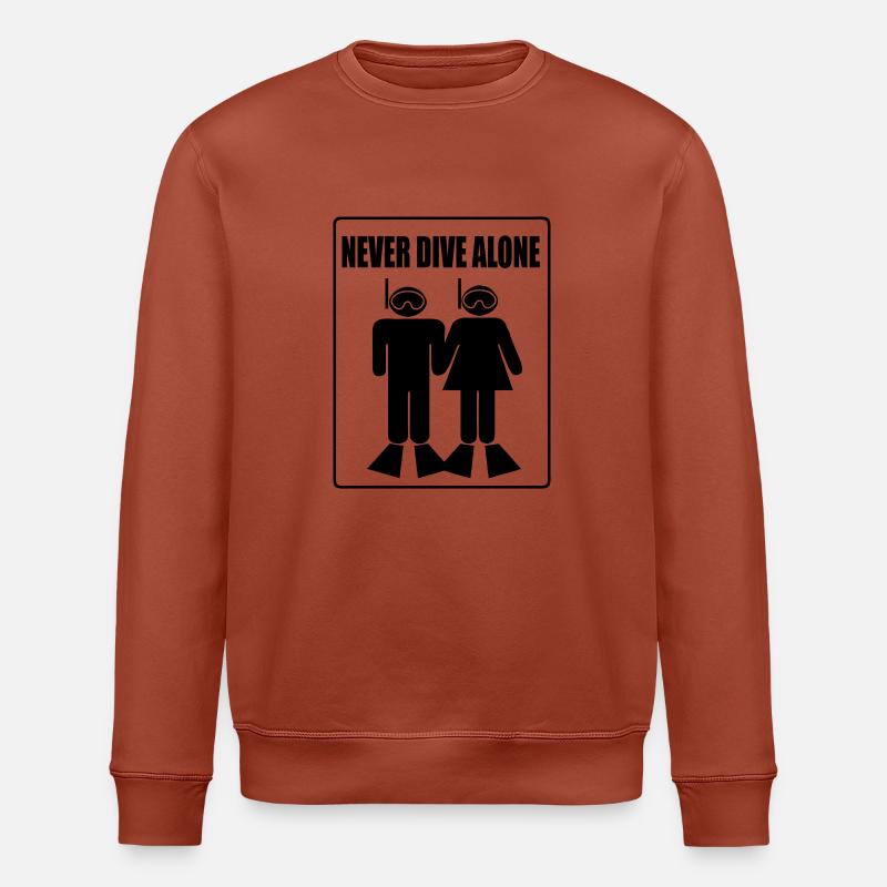 Never Dive Alone - Stanley/Stella ROLLER Unisex Organic Sweatshirt - heritage brown