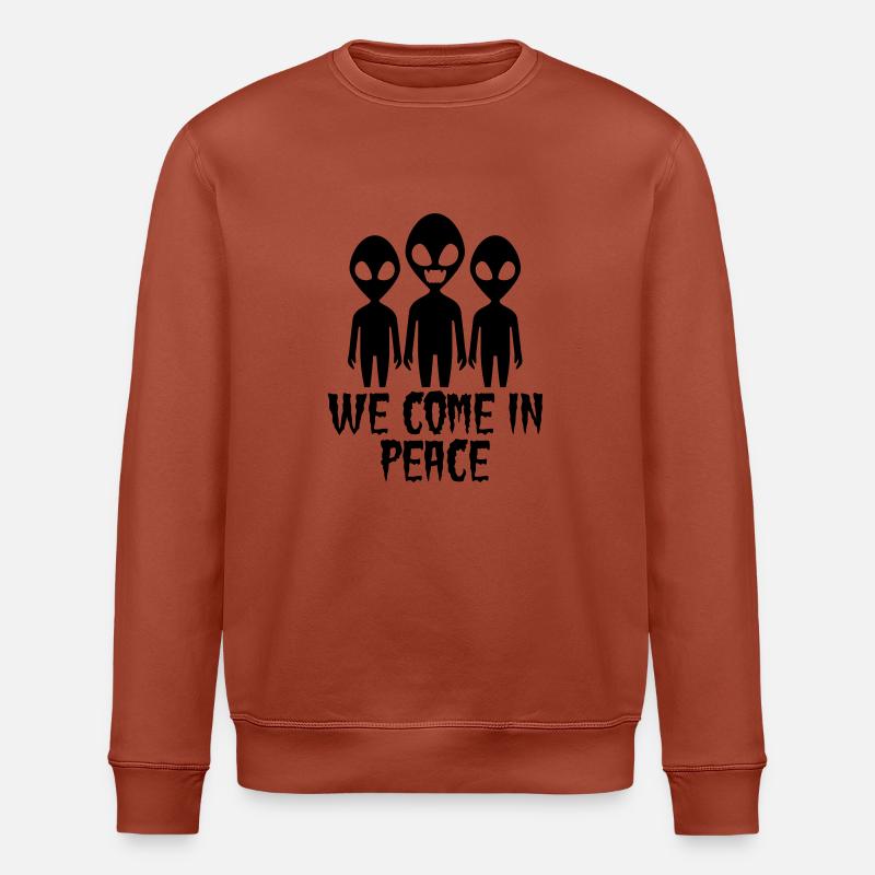 we_come_in_peace__f1 - Stanley/Stella Unisex Bio-Sweatshirt ROLLER - Terrakotta