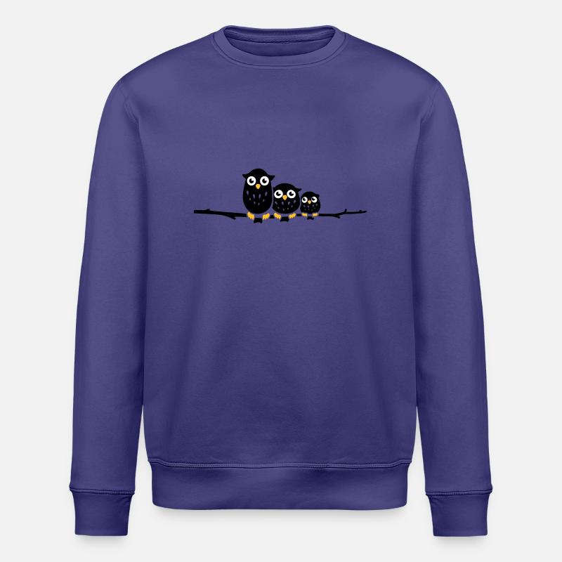 trois hiboux sur une branche - Sweat bio ROLLER Stanley/Stella Unisexe - crépuscule