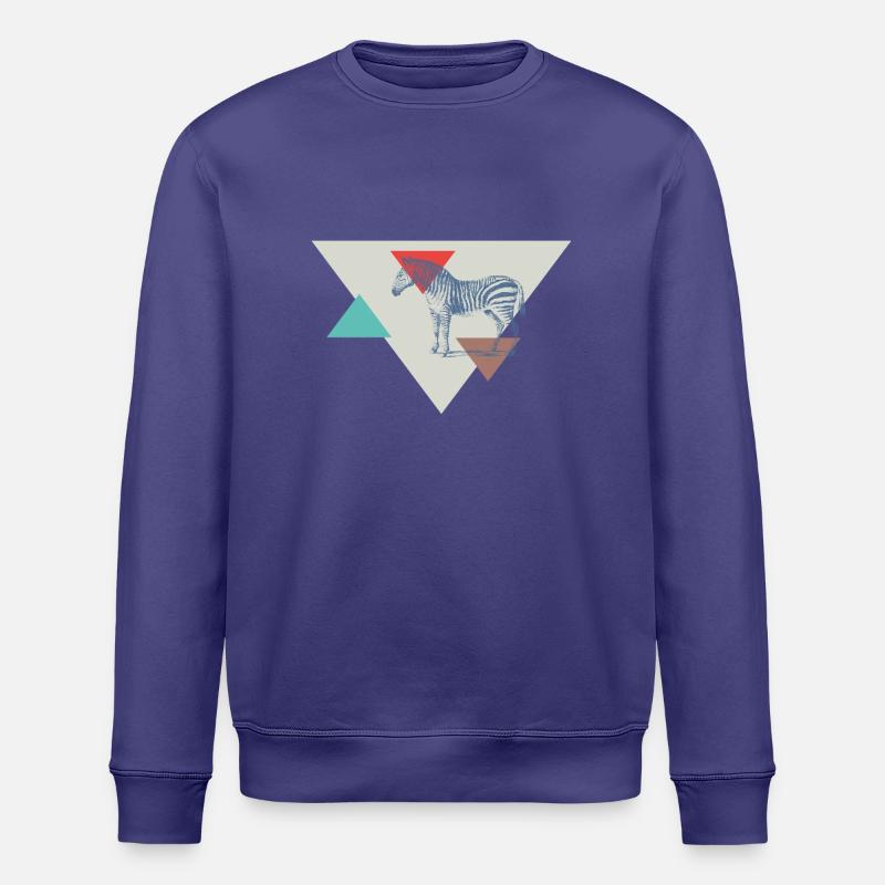 Zebra triangle design - Stanley/Stella ROLLER Unisex Organic Sweatshirt - dusk