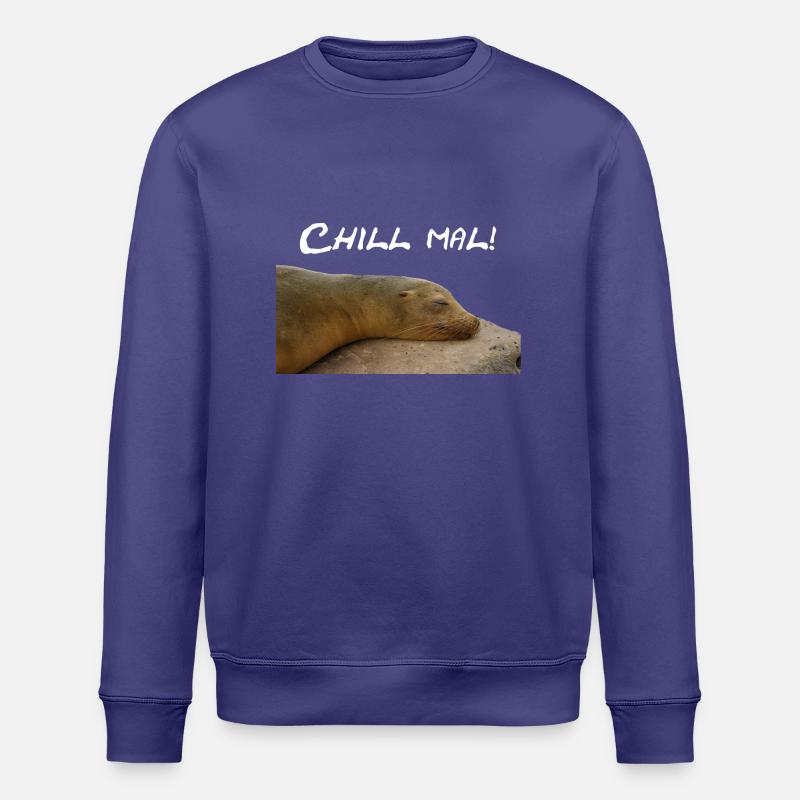 Robbe Chillt auf Stein - Stanley/Stella Unisex Bio-Sweatshirt ROLLER - Dämmerung